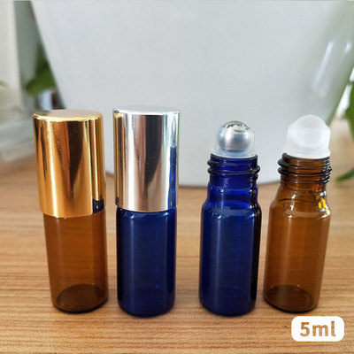 5ml Glass ball Oil Bottle 10 blue Ballpoint perfume Cosmetics Sample Essence liquid Separate bottling