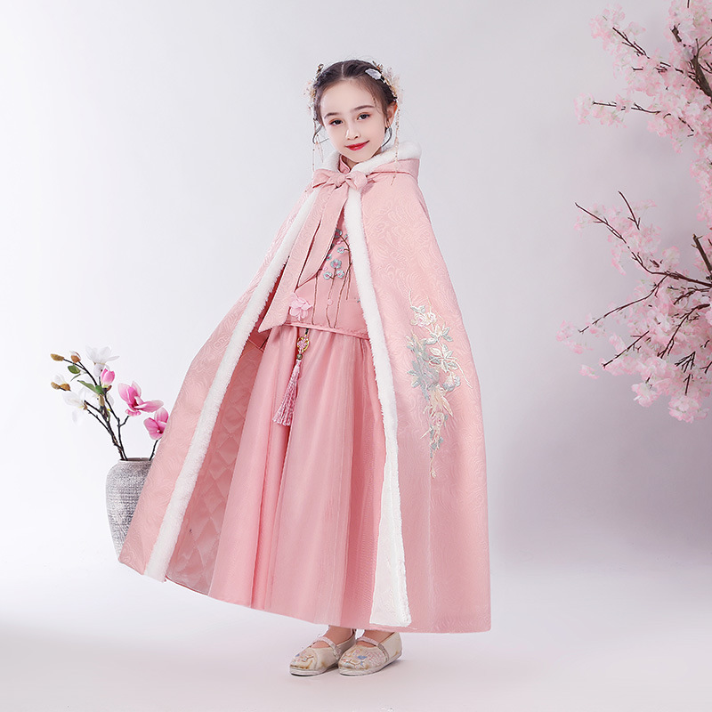 girl Hanfu Chinese style 2020 new pattern children cloak Autumn and winter princess have more cash than can be accounted for Hooded Cape cloak