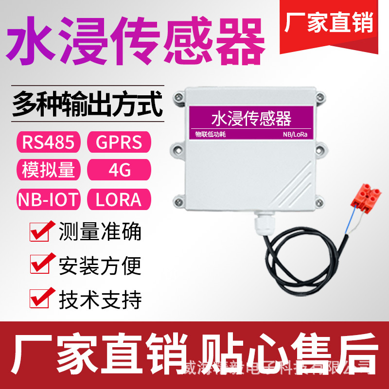 漏水检测水浸传感器报警RS485探测器水浸变送器漏水绳浸水机房