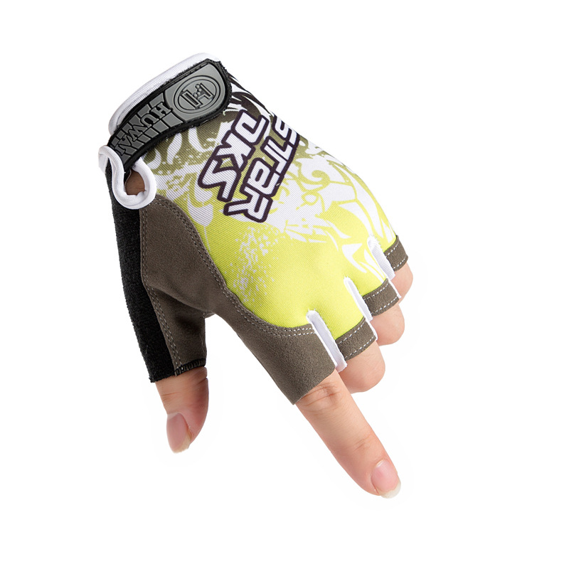 Men's and Women's Summer Outdoor Riding Gloves Half Finger Style Breathable Mountain Bike Climbing Fitness Gloves