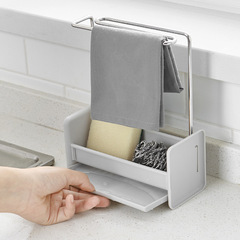Stainless steel cloth rack sponge drip stand storage shelf, kitchen detachable cloth holder, scouring pad rack
