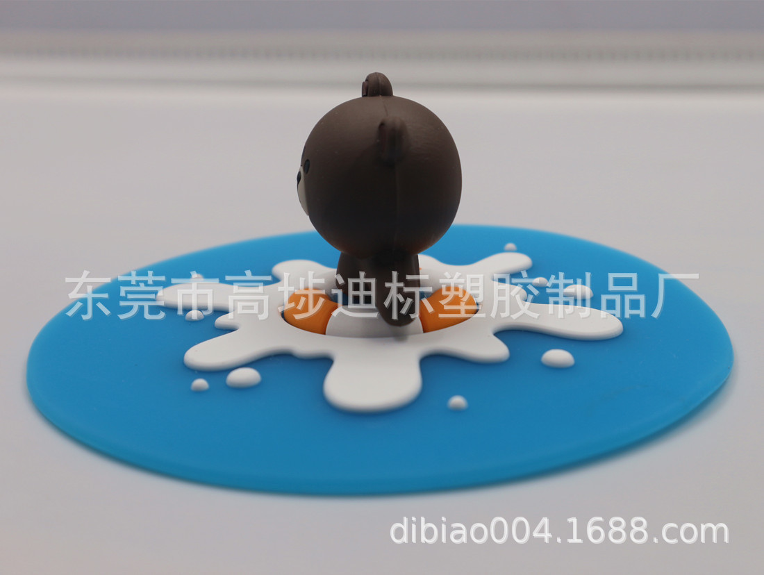开模定制3D立体卡通系列硅胶杯盖 创意礼品马克杯盖 咖啡杯盖