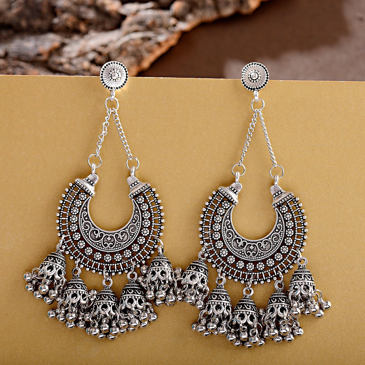 Fashion New Bell Tassel Earrings Bohemian Ethnic Earrings Exotic Earrings Factory Direct Sales