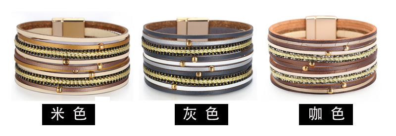 new bohemian style multi-layer leather bracelet