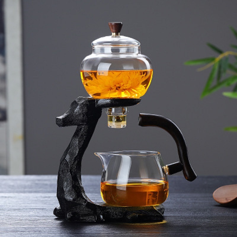 Yilu usted vidrio automático Kung Fu juego de té taza de té juego de té simple vidrio perezoso tetera creativa