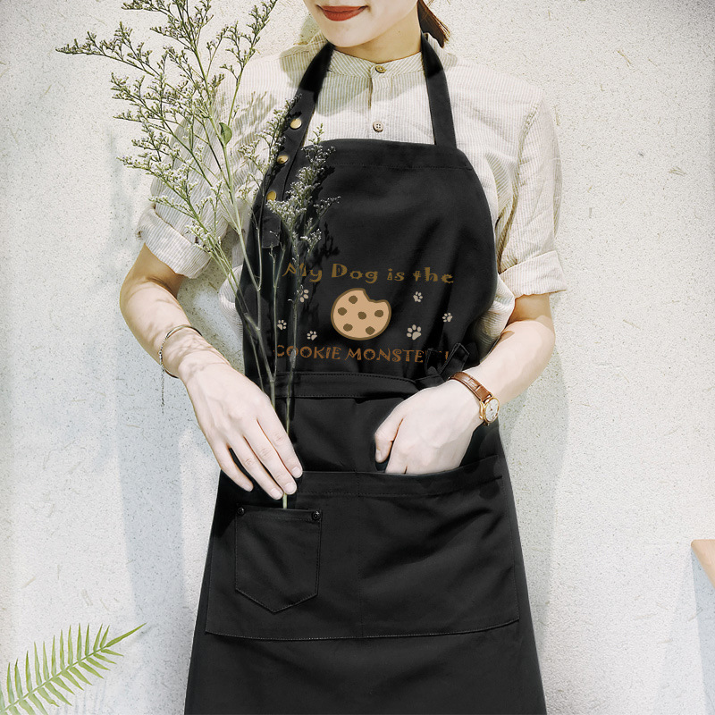 Delantal logotipo imprimible restaurante barista leche tienda de té floral peluquería materna e infantil supermercado Ropa Trabajo cintura