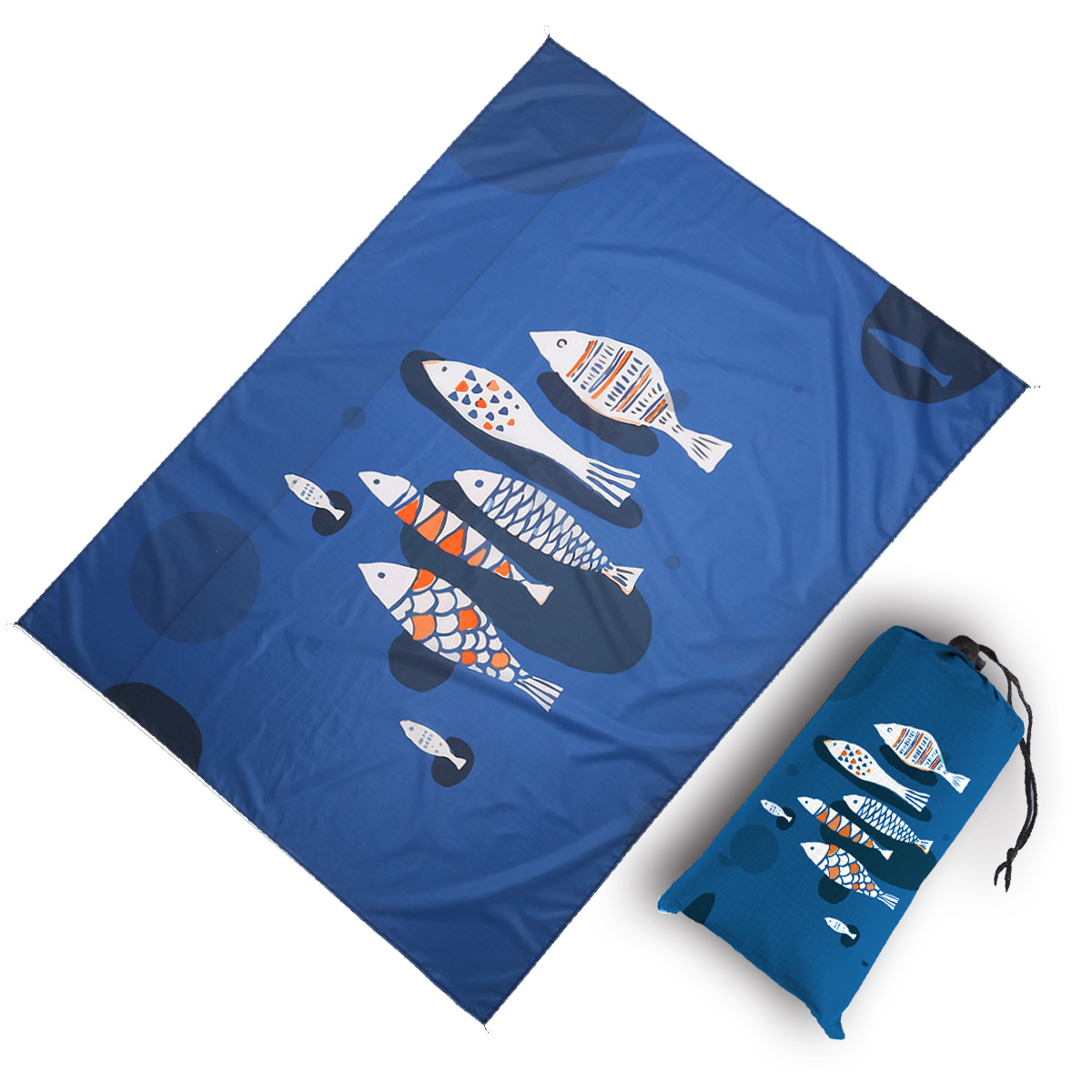 便携沙滩垫户外满版印花野餐垫沙滩地垫防水地布可做天幕