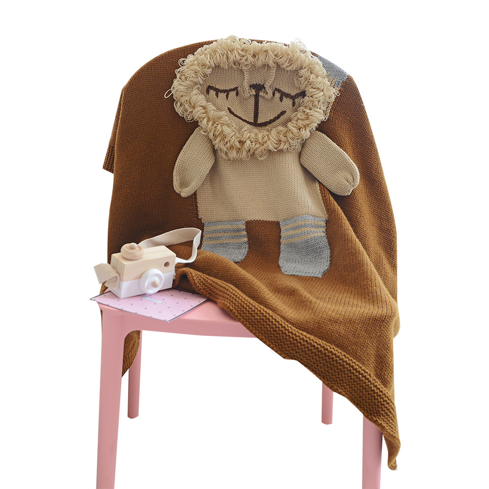 可爱卡通INS风 纯棉 婴童毯子 毛线毯  沙发盖毯空调毯