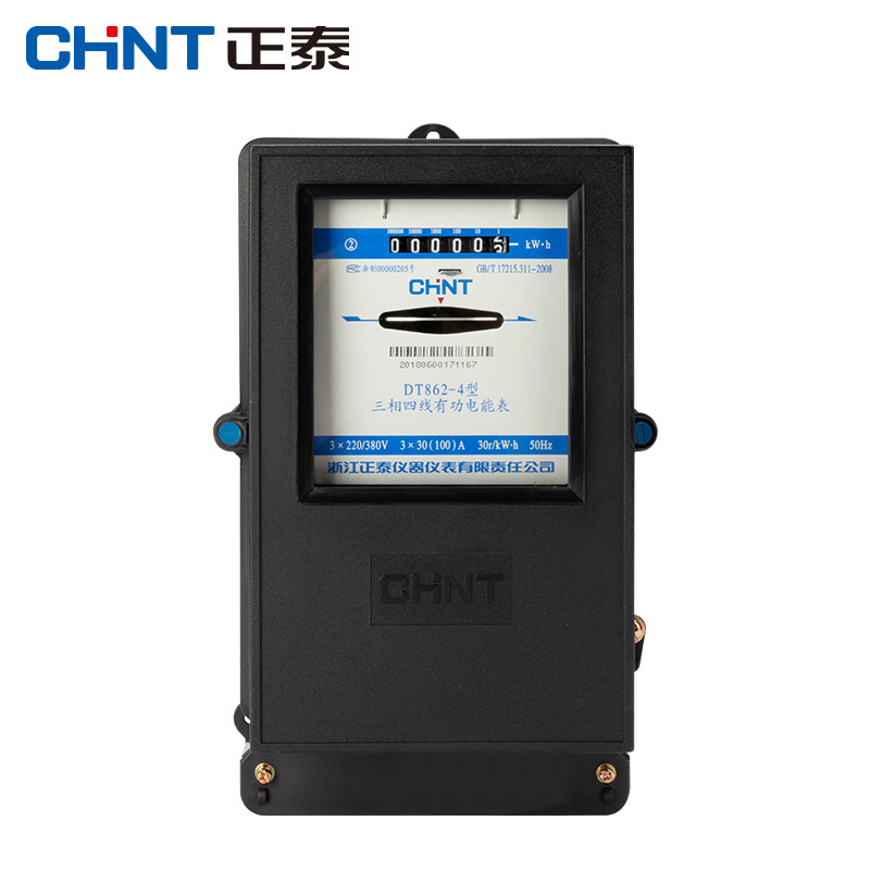 正泰电表三相四线DT862-4机械式互感器电度表380V厂房老式电能表