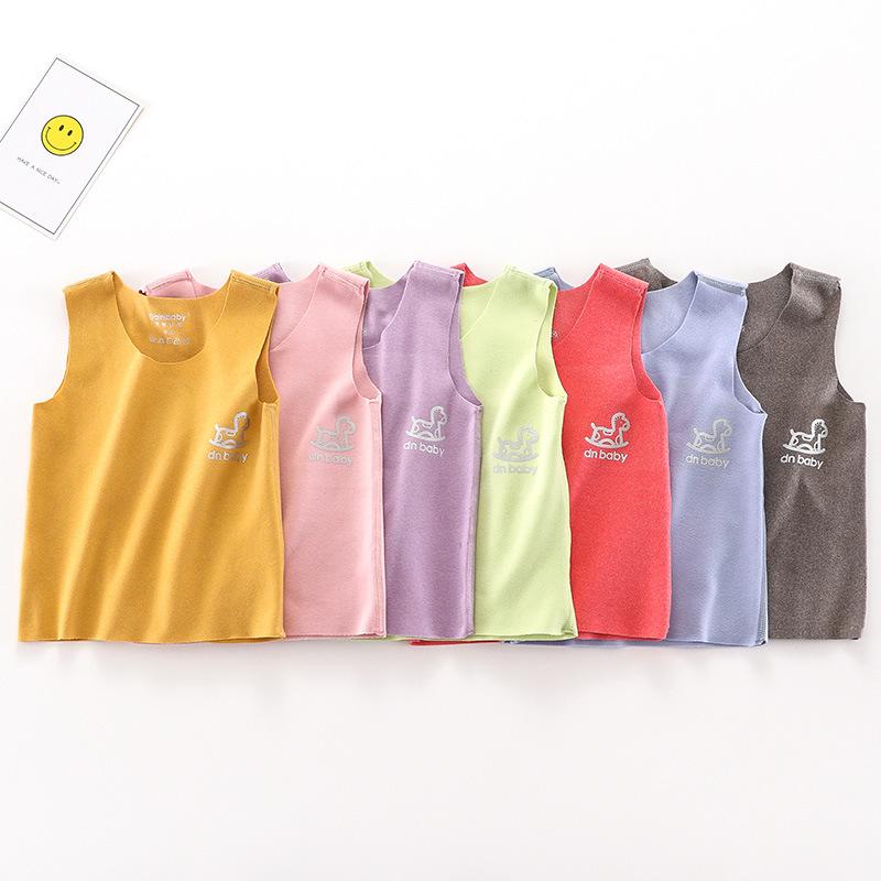 德绒发热儿童保暖背心女童秋冬季童装宝宝打底衫内衣男童马甲