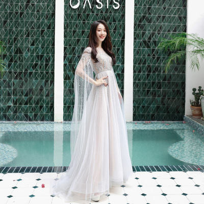 2020廠家直銷新款婚紗晚禮服時尚歐美婚慶新娘結婚宴會主持人禮服