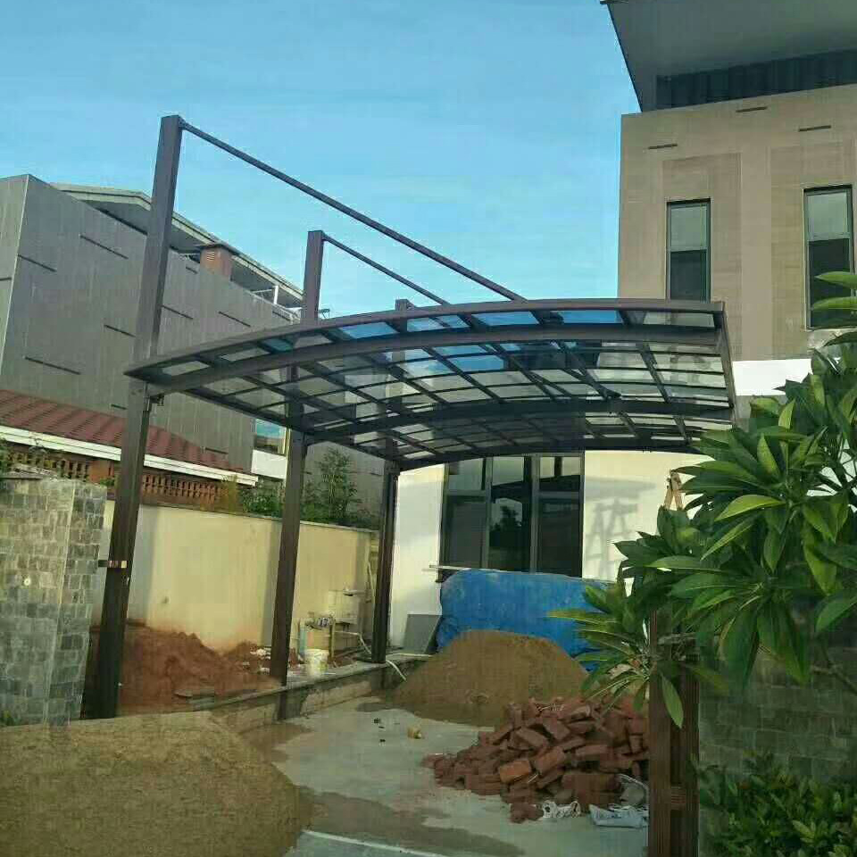 雨后骄阳铝合金车棚家用别墅庭院户外汽车遮阳棚防晒挡雨篷定制
