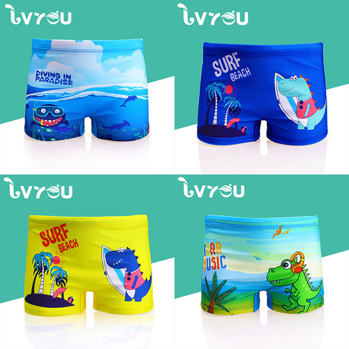[Baby swimming trunks] Children's swimsuits, cute cartoon swimming trunks, boys' hot spring boxer baby swimming trunks