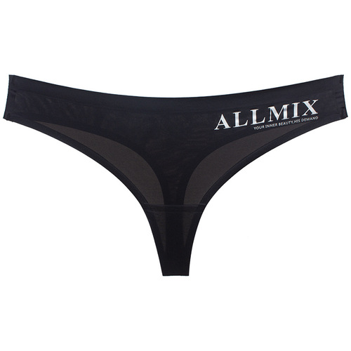 Women's underwear with sexy letters, transparent ice silk, low-waist sports and fitness one-piece seamless women's thong