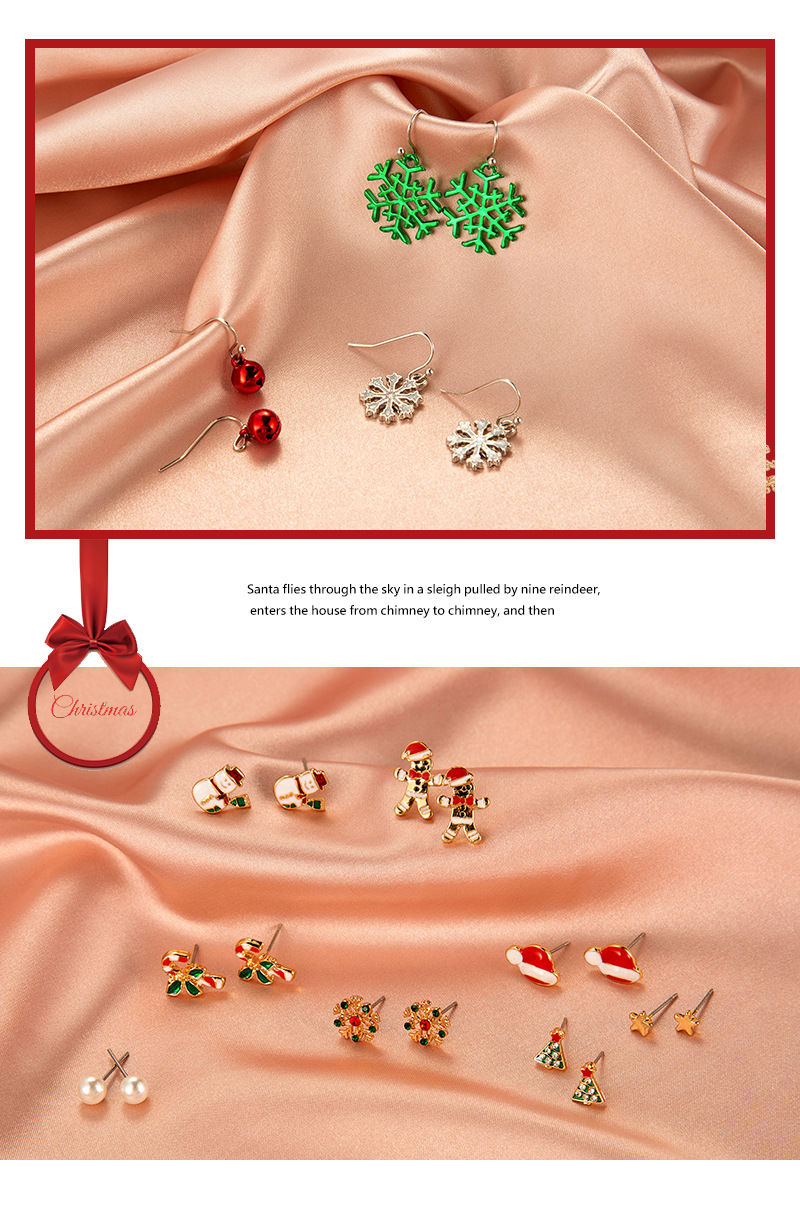 9g Weight Christmas Festival Women's Gender Cute Style Cute Earring Sets 7