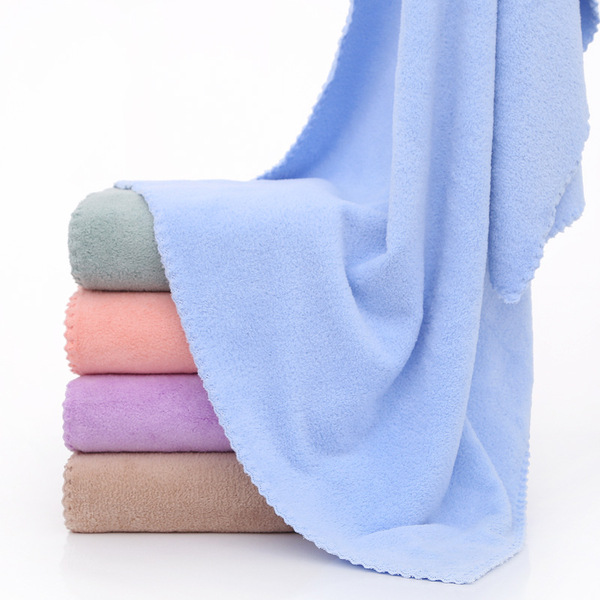 Coral velvet bath towel