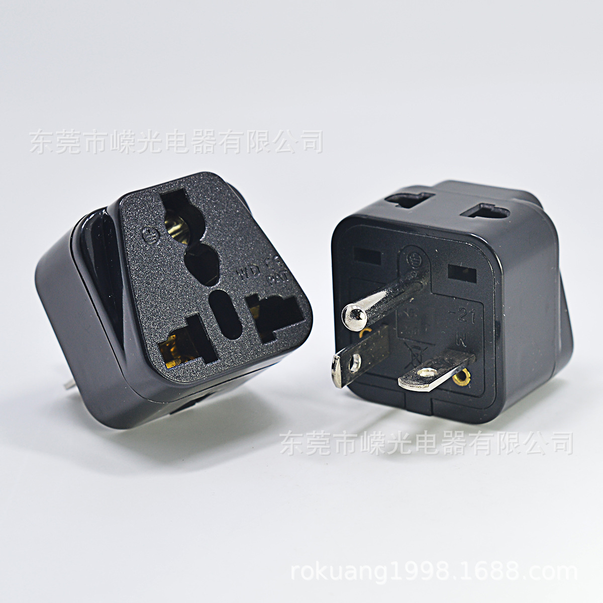 WDI-21 供应插头转换器T型美式插脚一转二插头美国台湾空调插头