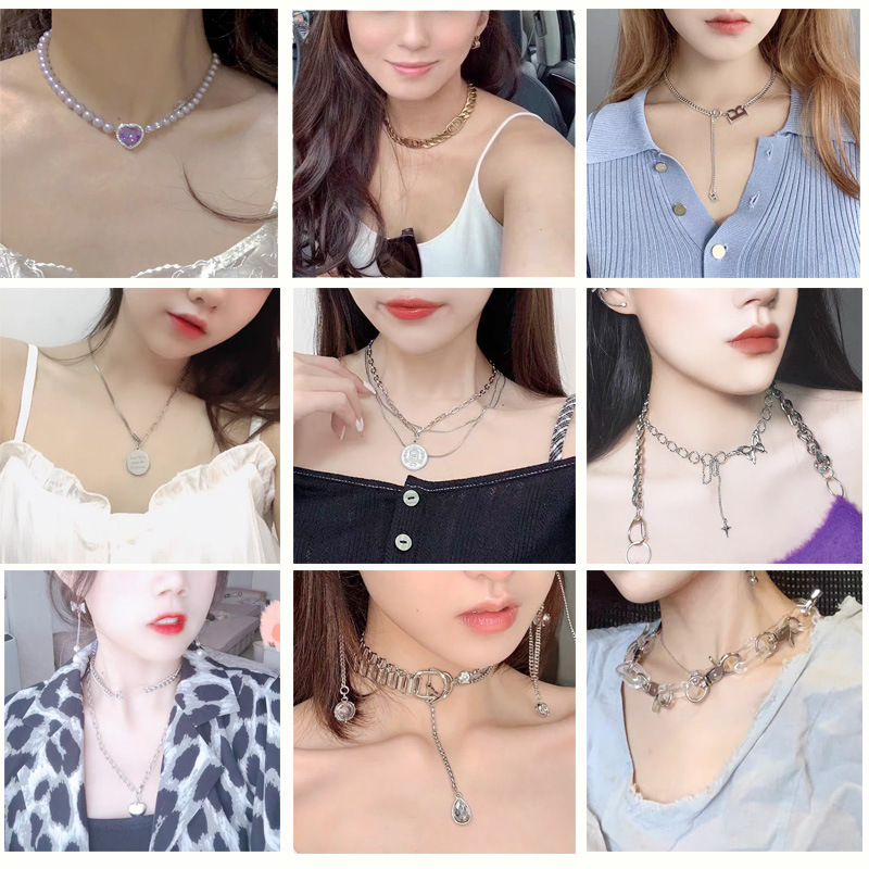 歐美跨境飾品 INS流行款式合集時尚百搭頸鏈條酷女孩項鏈