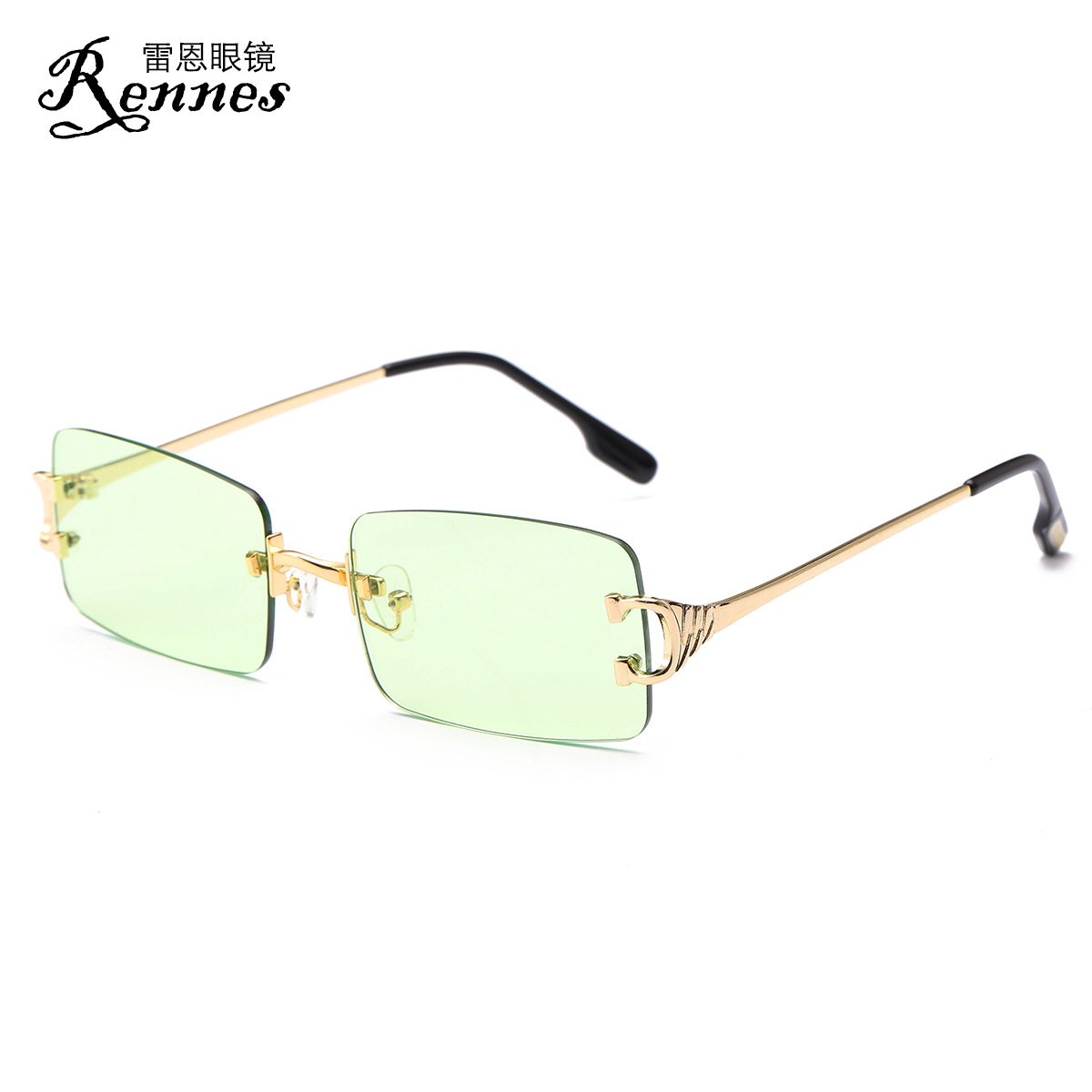 2020 nueva moda europea y americana ins sin marco gafas de sol cuadradas de las mujeres en línea red Street shot gafas de sol de moda 9086