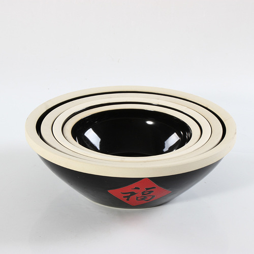 Fu word ceramic small water tank hotel seasoning jar tea photography props retro creative ceramic table setting tea water tank