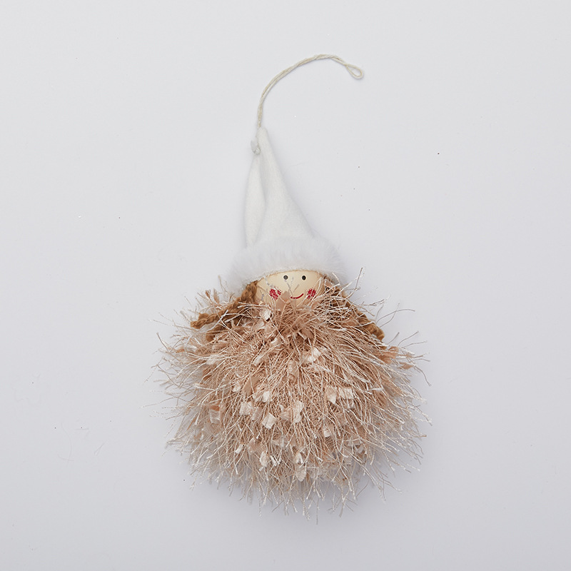 Angelina de Navidad colgante de peluche plumas adornos lindos colgantes con lámparas Angel Doll accesorios de decoración de árbol de Navidad