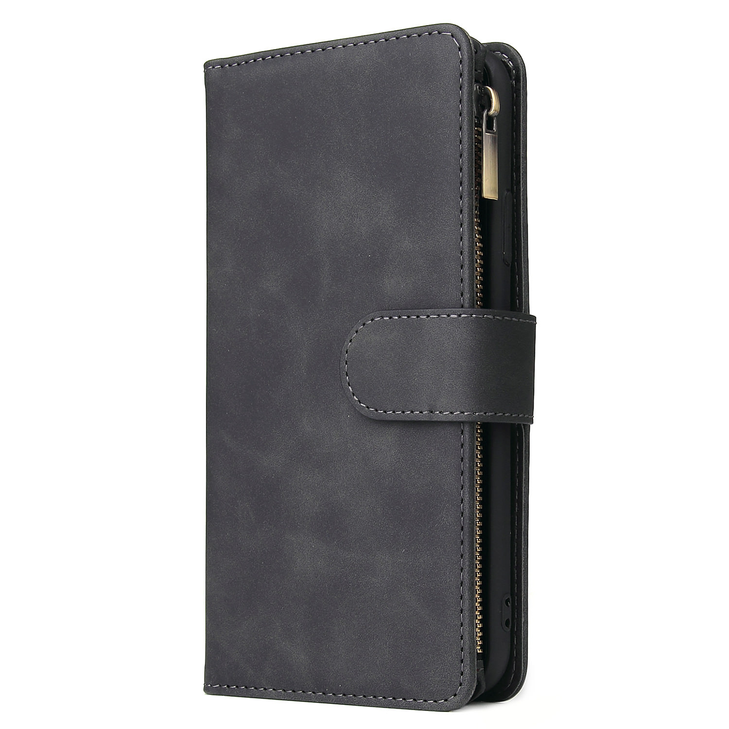 Suitable For IPhone 12 Zipper Phone 17 Pro Max Stand Multi-Card Wallet Leather Case XS_voghion.com