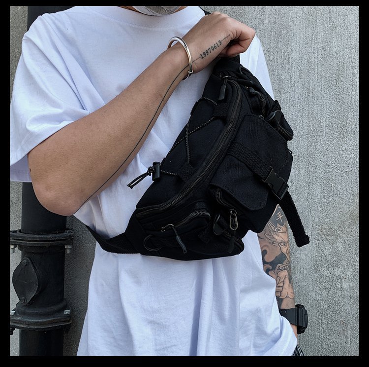 Street Trend One-shoulder Hip-hop Casual Jungen Brusttasche Mode Persönlichkeit Gürteltasche display picture 3