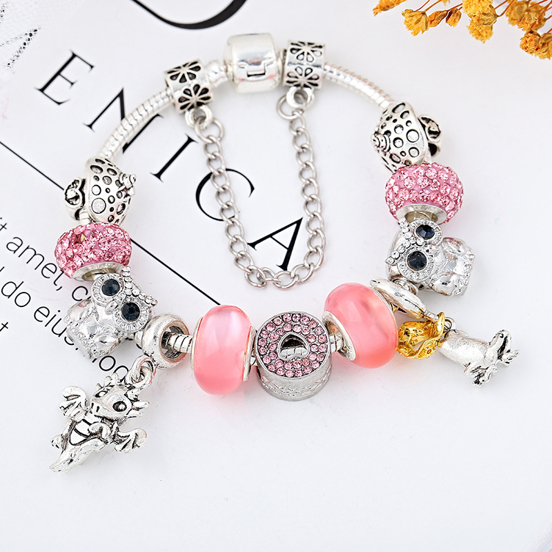 Cute cartoon beaded bracelet, accessory, DIY