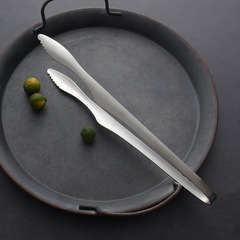 Stainless steel barbecue tongs, household extended food tongs, bread tongs, high temperature resistant kitchen fried steak tongs, side dish tongs