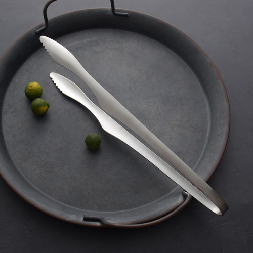 Stainless steel barbecue tongs, household extended food tongs, bread tongs, high temperature resistant kitchen fried steak tongs, side dish tongs