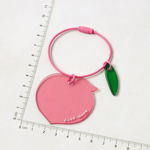 BLUELIFE fruit peach avocado keychain transparent and cute suitable for airpods pendant