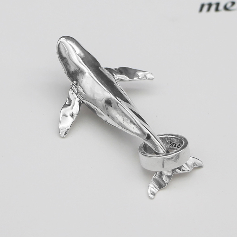 Silver potential 925 Sterling Silver 52 Hertz whale Pendant Metrosexual new pattern Japan and South Korea Simplicity originality Versatile clavicle Pendant