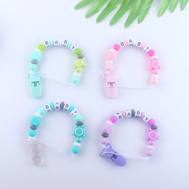 Cadena de chupete de silicona para bebés Amazon AliExpress nuevo clip de chupete suministros para bebés de comercio exterior cadena anti-caída