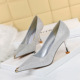 263-2 han edition fashion sexy nightclub show thin heels metal diamond shining sequins cloth pointed women's shoes