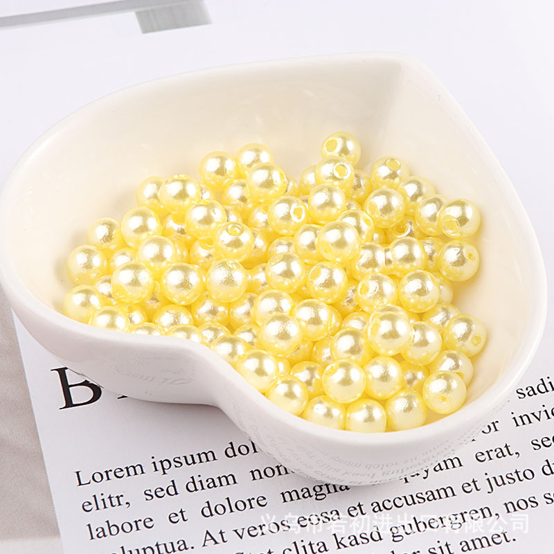 3-10mmカラーピアスabsパールミックスdiy手作りビーズブレスレットアクセサリーアクセサリーホワイトベージュ