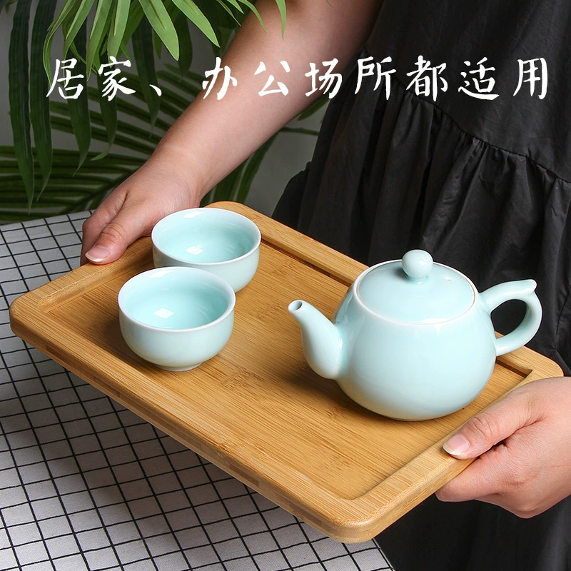 [竹制酒店茶水托盘家用楠竹烧烤盘子餐厅竹制餐盘果盘厂家直销]