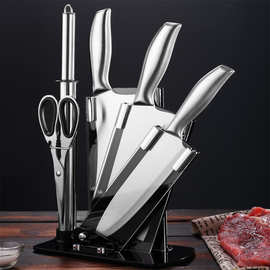不锈钢刀具组合套装家用菜刀厨房礼品套刀六件套厂家现货一件代发