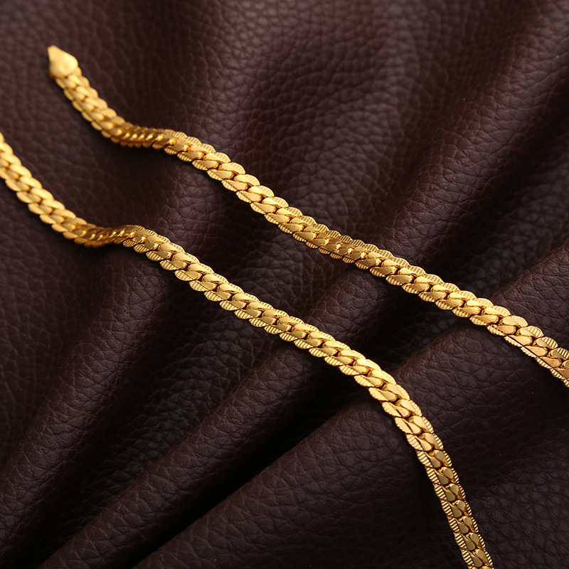 Collier chaîne en or électrodéposé pendentif élégant tendance_voghion.com