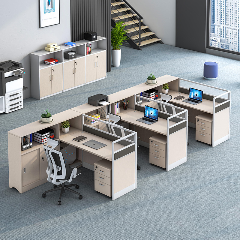 Office furniture staff office desk and chair single financial office desk screen staff position 3-person computer desk wholesale