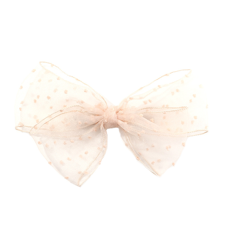 New Style Multicolor Spotted Mesh Ribbon Hairpin Bow All-match Style Hairpin Top Clip Wholesale display picture 11