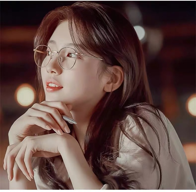 Xiuzhi's Same Style Myopia Men, Επίπεδος Φωτισμός Υπολογιστή κατά του Μπλε για Γυναίκες, Κορεατική Έκδοση, Μοντέρνος Σκελετός Γυαλιών Οράσεως_voghion.com