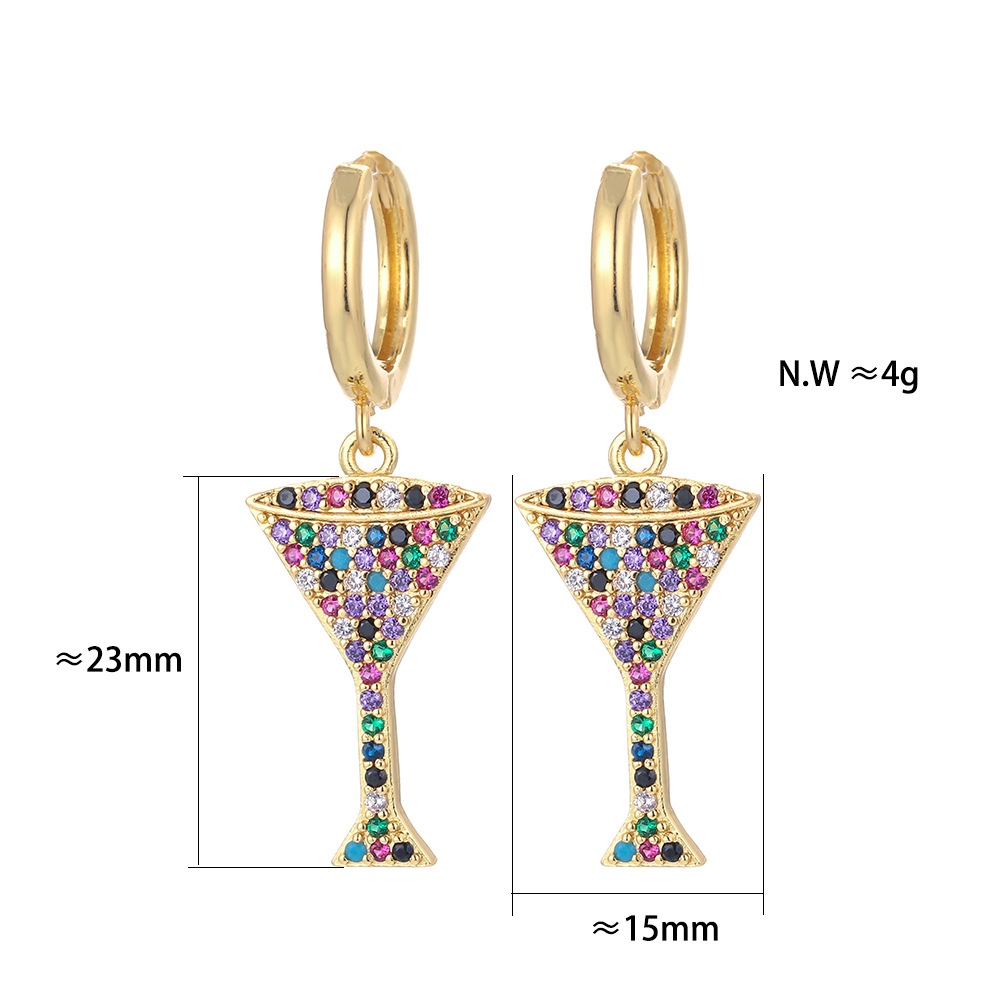 European And American Fashion Colorful Zircon Earrings A Variety Of Creative Personality Pineapple Cactus Earrings Diy Ear Studs Earrings For Women display picture 22