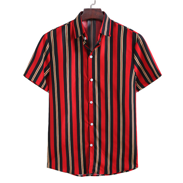 Men’s stripe casual business shirt in summer