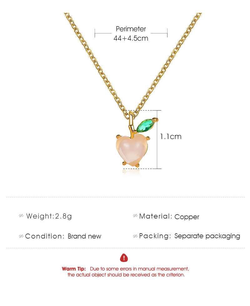 Korean Cute Peach Fruit Simple Necklace display picture 1