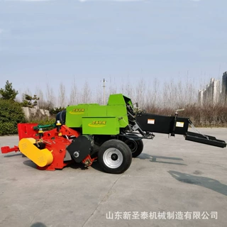 四轮带秸秆捡拾方捆机视频 秸秆稻草捡拾方捆机 自动化打包机现货