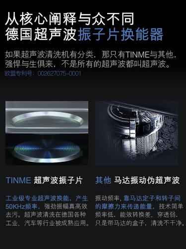 German TINME ultrasonic cleaning machine household glasses cleaning machine jewelry watch contact lens cleaning artifact