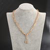 Accessory, fashionable woven chain, retro pendant, necklace, European style