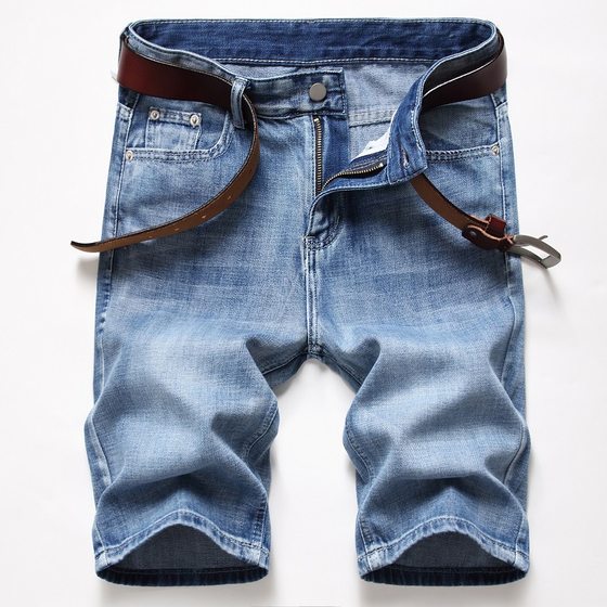 Cross-Border Supply of European and American Foreign Trade Denim Mid-Pants with Holes, New Amazon Personalized Retro Multi-Color Trendy Men's Pants