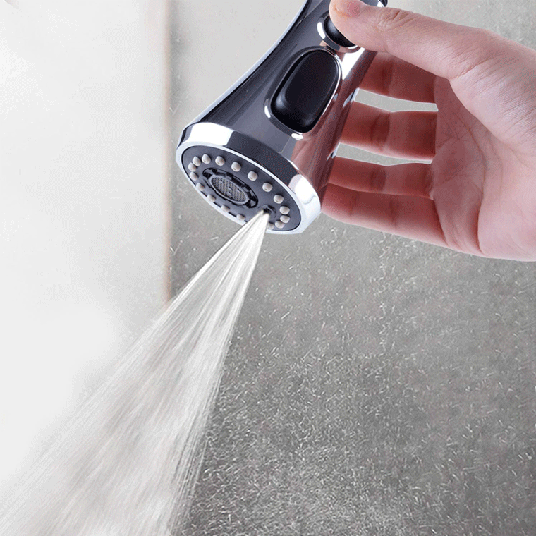 外贸亚马逊菜盆抽拉龙头花洒抽拉式厨房花洒三功能刀片水抽拉花洒