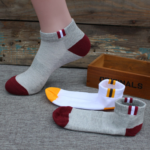 Summer adult breathable socks men's letter mesh men's short-tube low-top shallow mouth cotton sports socks street stall socks wholesale